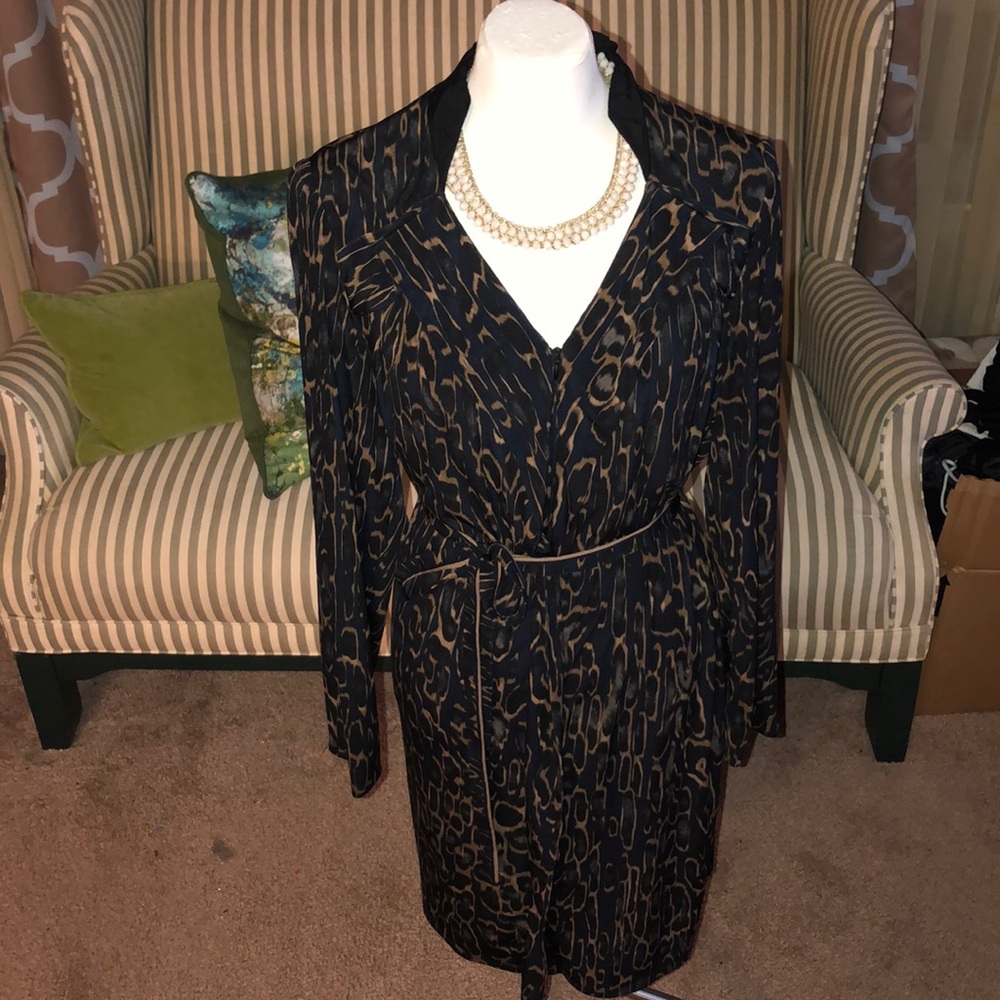 Tahari Leopard Print Belted sheath